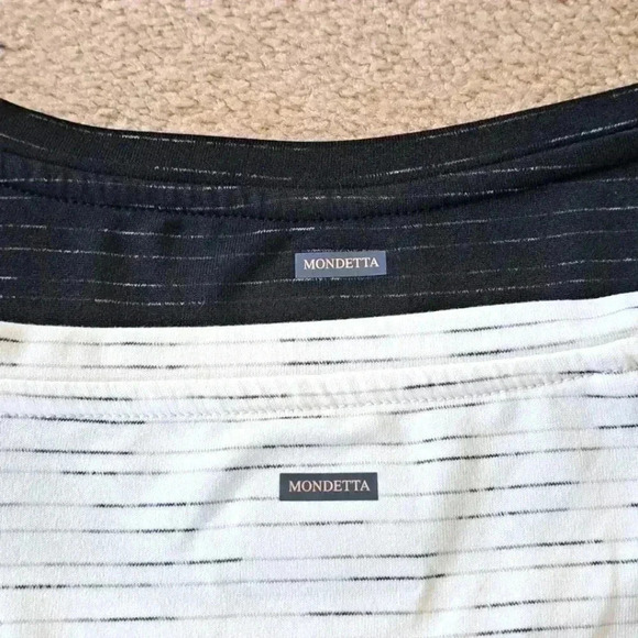 NWOT Set of 2 Mondetta Performance Tees Medium Black and Cream Short Sleeved - Picture 5 of 13